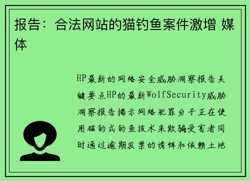 报告：合法网站的猫钓鱼案件激增 媒体